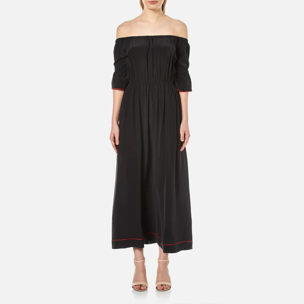 Ganni Women's Grace Silk Maxi Dress - Black Image 1