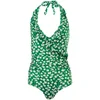 Ganni Women's Lyme Frill Swimsuit - Green - Image 1