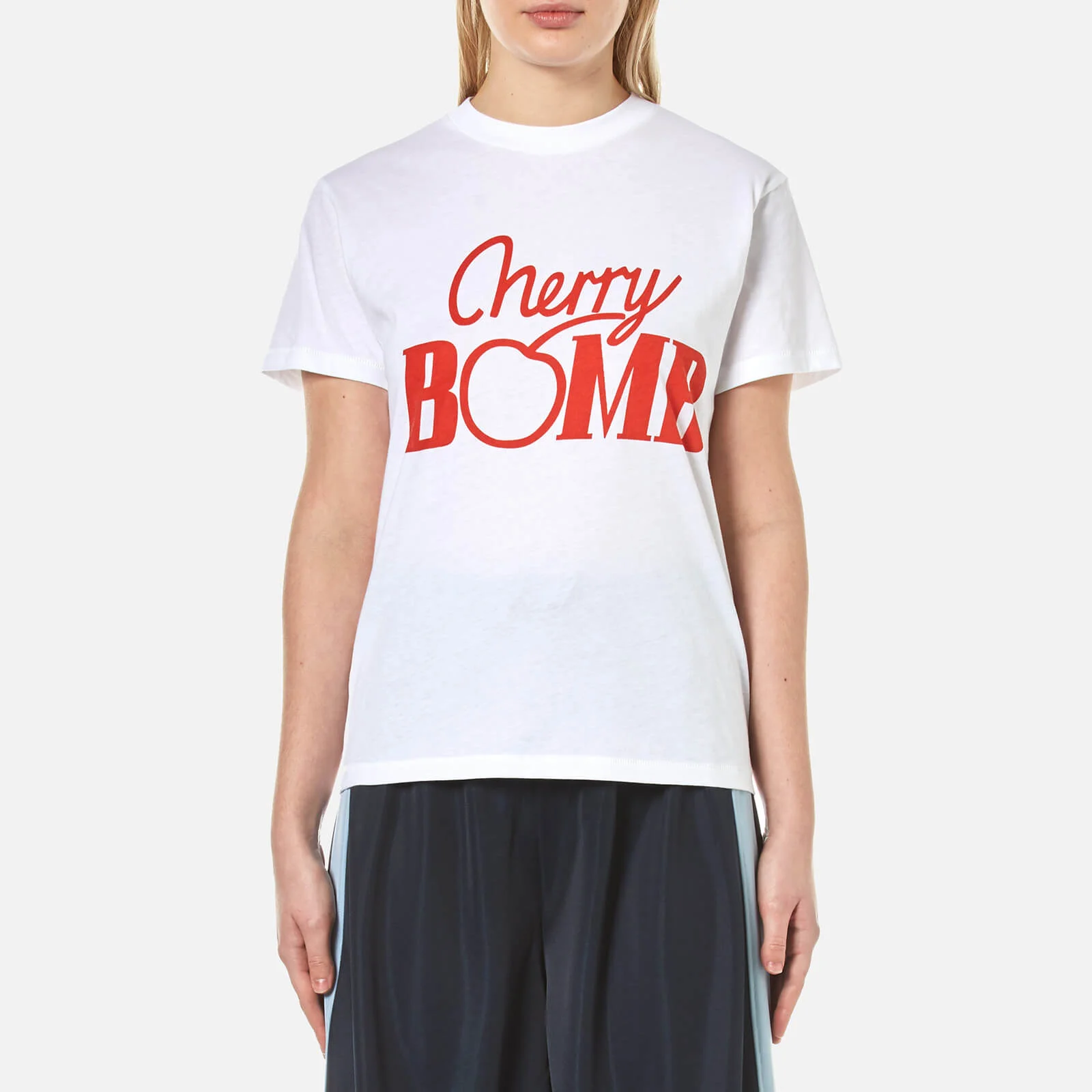 Ganni Women's Harvard Cherry Bomb T-Shirt - Bright White Image 1