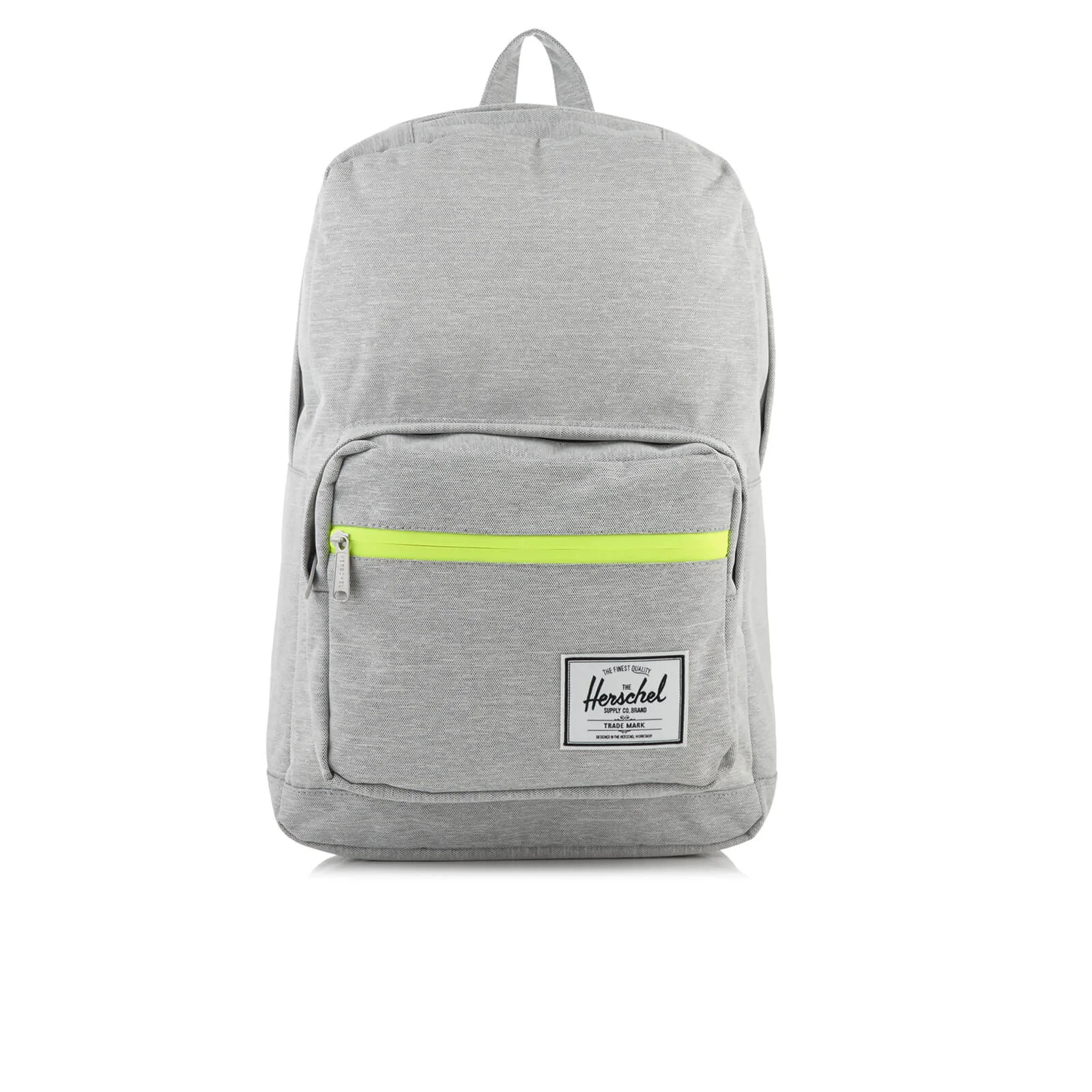 Herschel Supply Co. Pop Quiz Backpack - Light Grey Crosshatch/Acid Lime Zip Image 1