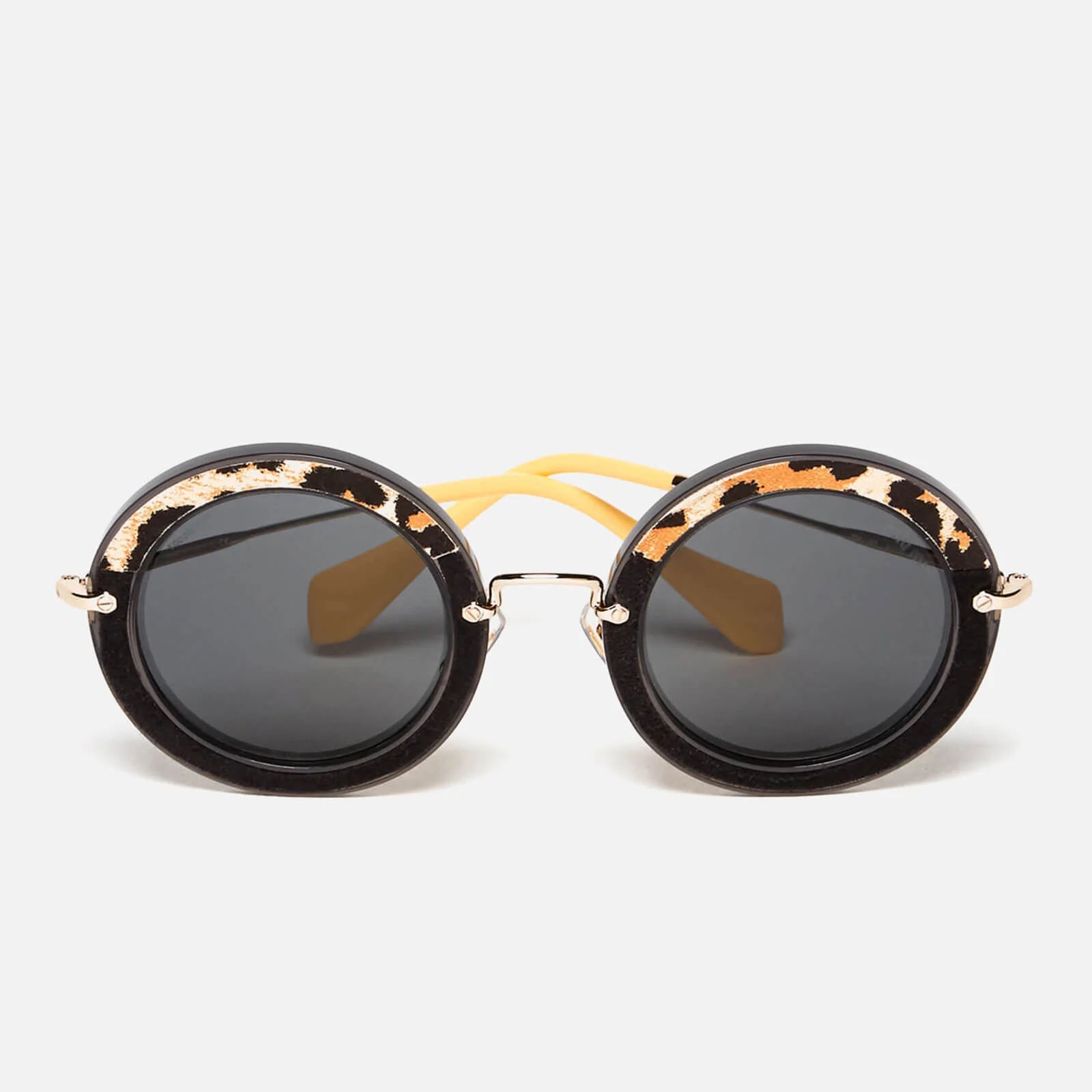 Miu Miu Women's Round Oversized Sunglasses - Transparent Grey Image 1