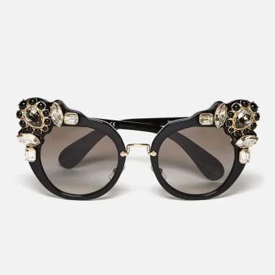Miu Miu Women's Couture Cat Eye Sunglasses - Black