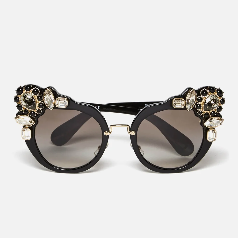 Miu Miu Women's Couture Cat Eye Sunglasses - Black Image 1