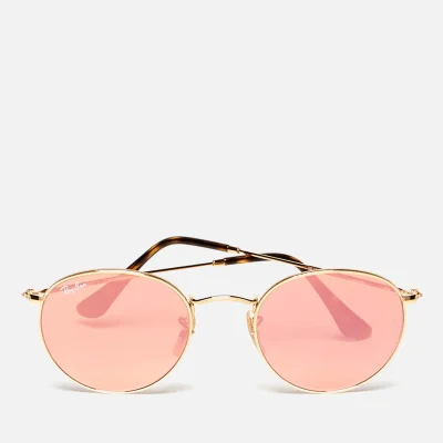Ray-Ban Round Metal Copper Flash Frame Sunglasses - Shiny Gold/Copper