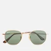 Ray-Ban Hexagonal Metal Frame Sunglasses - Gold/Green - Image 1