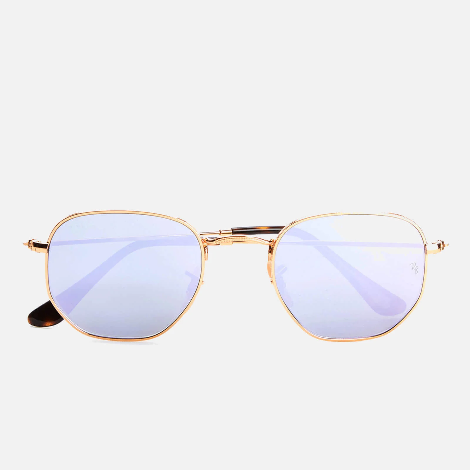 Ray-Ban Hexagonal Metal Frame Sunglasses - Gold/Wisteria Flash Image 1