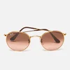 Ray-Ban Round Flat Lenses Bronze Copper Frame Sunglasses - Pink/Brown Gradient - Image 1