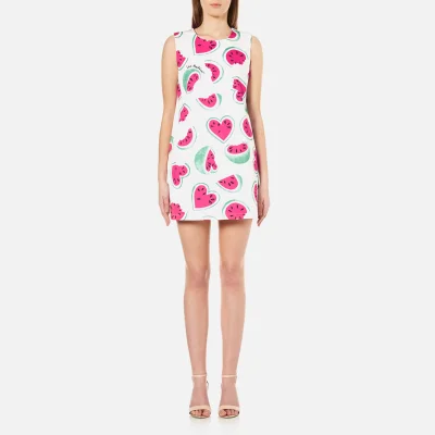 Love Moschino Women's All Over Heart Watermelon Print Shift Dress - White/Watermelon