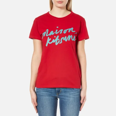 Maison Kitsuné Women's Handwriting T-Shirt - Red