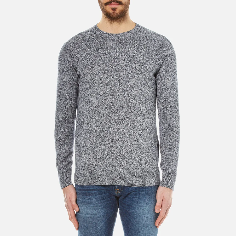 Barbour Men's Cotton Staple Crew Knitted Sweater - Navy Image 1