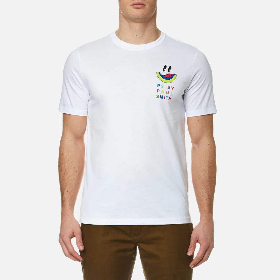 PS by Paul Smith Men's Melon Reverse Print T-Shirt - White Image 1