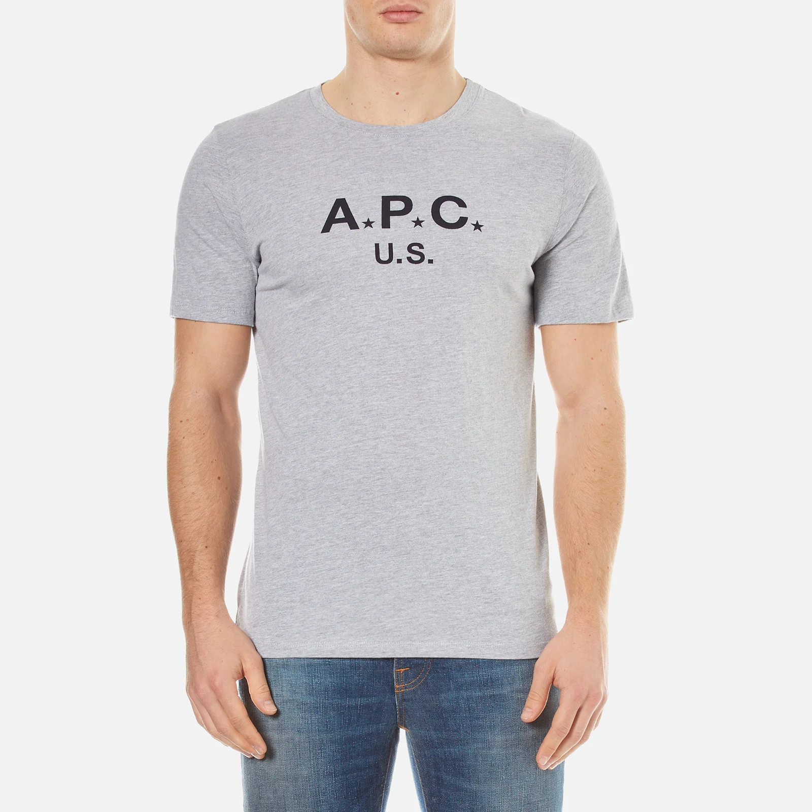 A.P.C. Men's A.P.C US Crew Neck T-Shirt - Gris Clair Chine Image 1