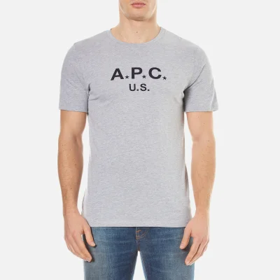 A.P.C. Men's A.P.C US Crew Neck T-Shirt - Gris Clair Chine