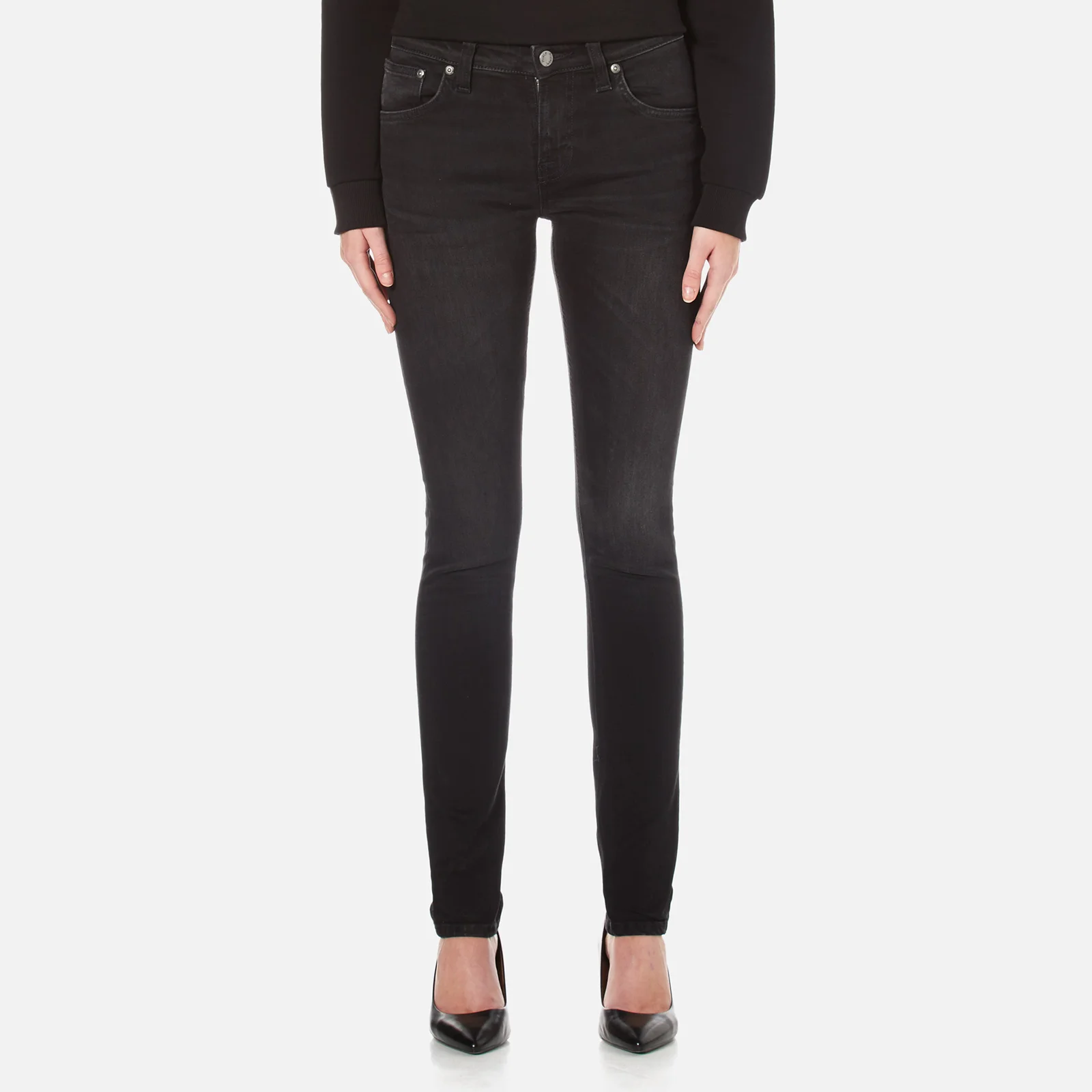 Nudie Jeans Women's Skinny Lin Jeans - Black Habit Image 1