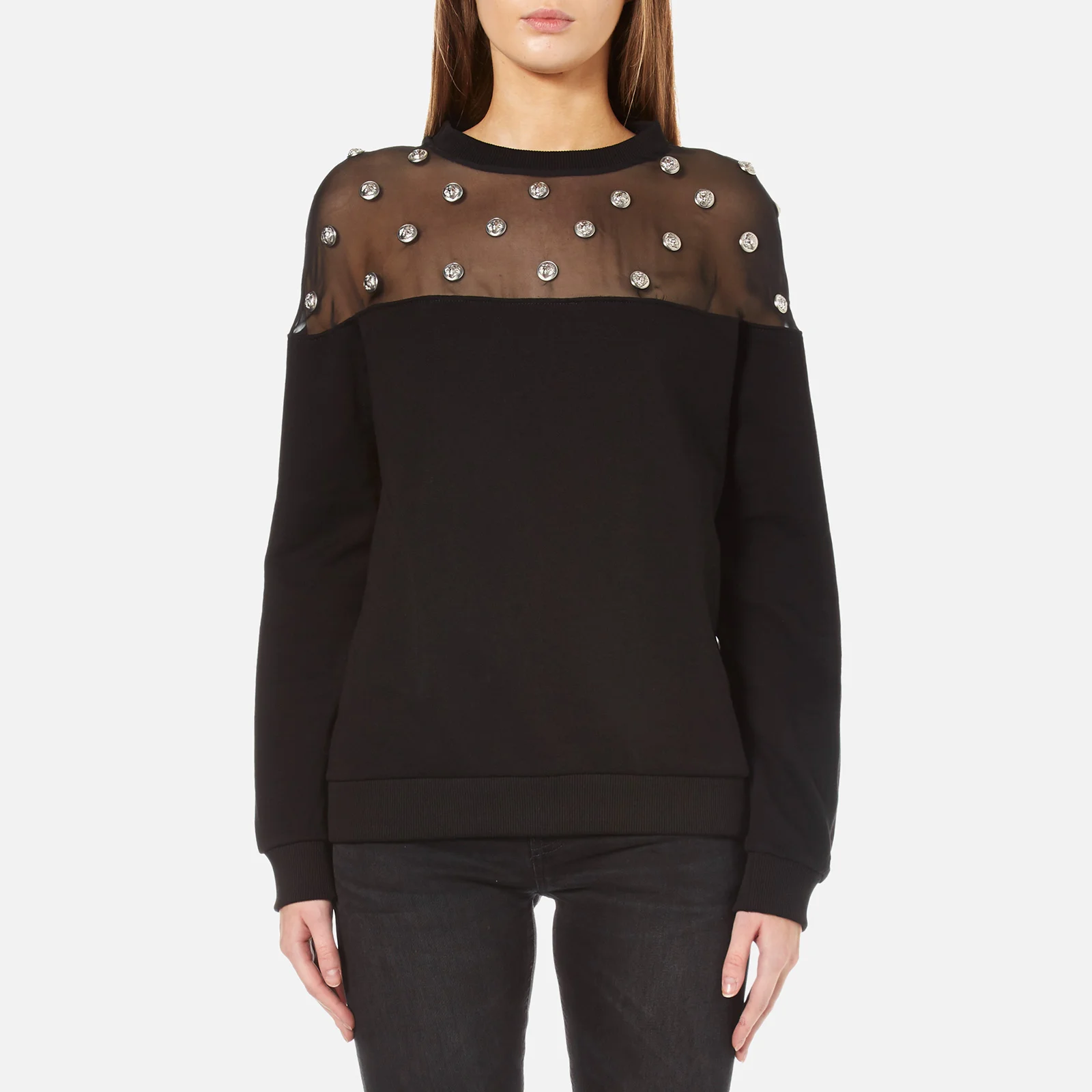 Versus Versace Women's Mesh Top Sweatshirt - Black Image 1
