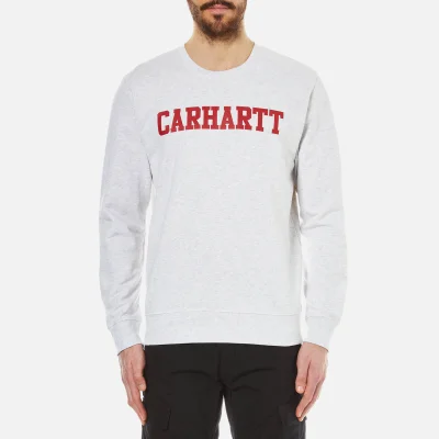 Carhartt Men's College Sweatshirt - Ash Heather/Chilli