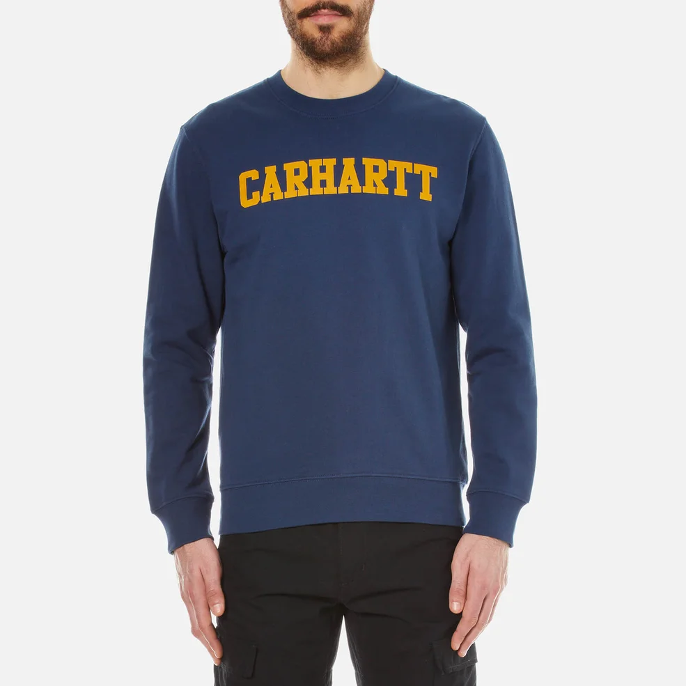 Carhartt Men's College Sweatshirt - Blue/Yellow Image 1