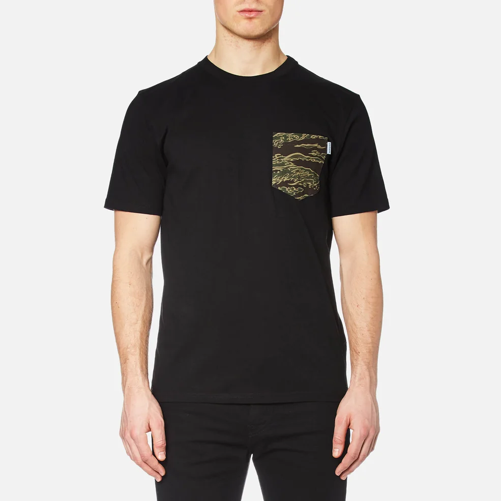Carhartt Men's Short Sleeve Lester Pocket T-Shirt - Black/Camo Tiger Image 1