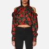 Alexander Wang Women's Cropped Oversized Shirt with Slit Shoulders - Nocturnal - Image 1