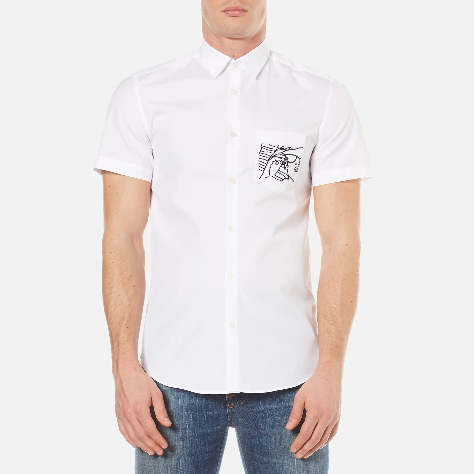 KENZO Men's Poplin Short Sleeve Shirt - White Image 1