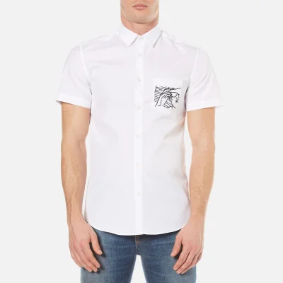 KENZO Men's Poplin Short Sleeve Shirt - White