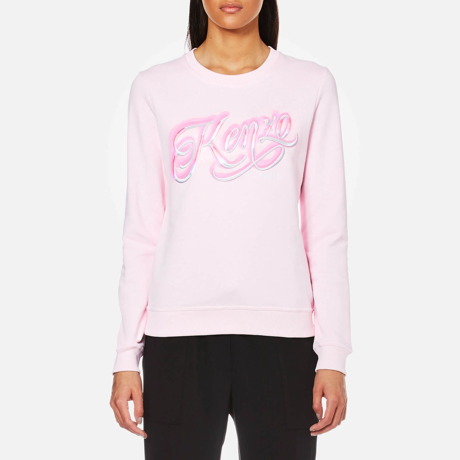 KENZO Women's Light Cotton Molleton Logo Sweatshirt - Faded Pink Image 1