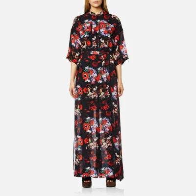 KENZO Women's Antonio Flower Silk Maxi Dress - Vermillion