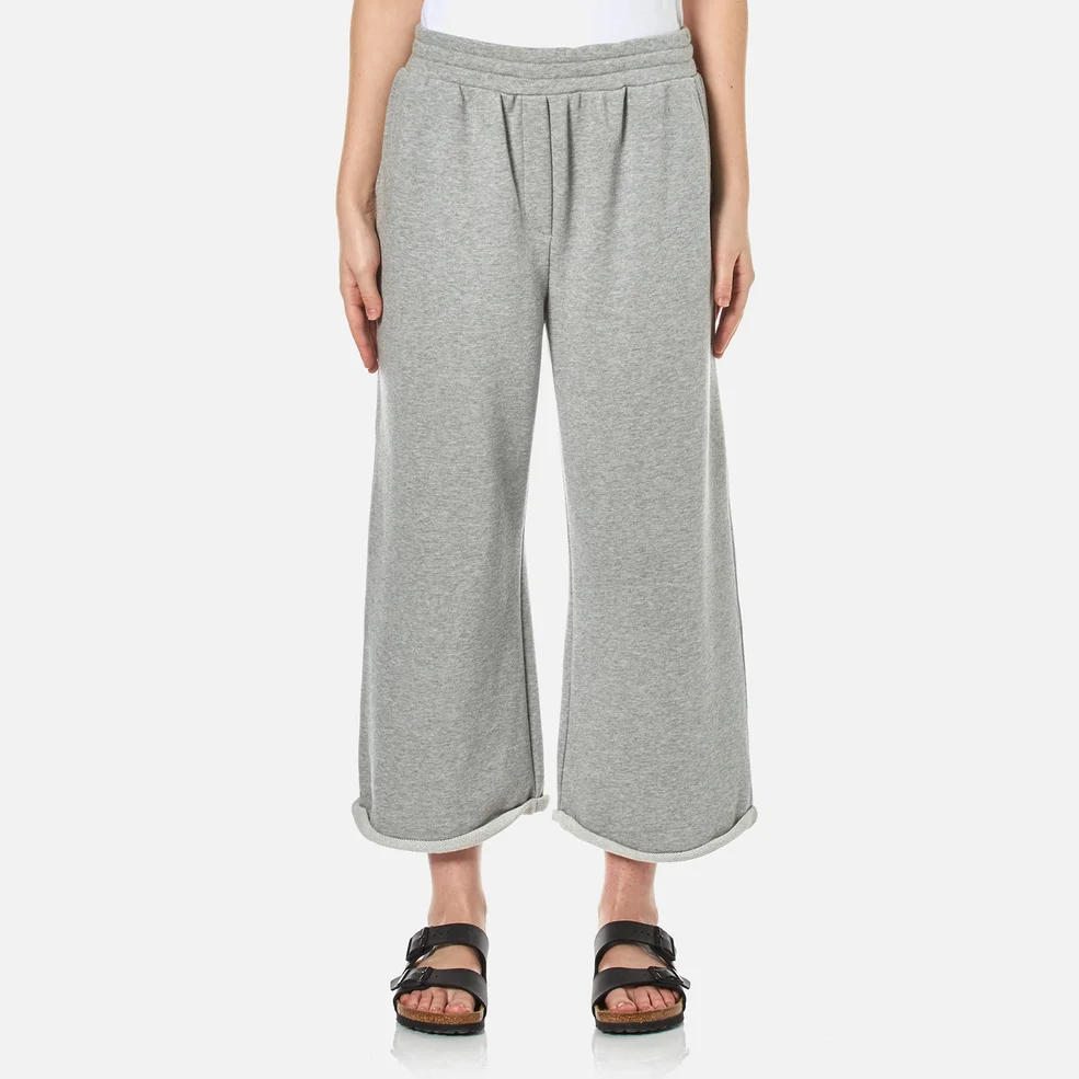 T by Alexander Wang Women's Soft French Terry Cropped Leg Sweatpants - Heather Grey Image 1