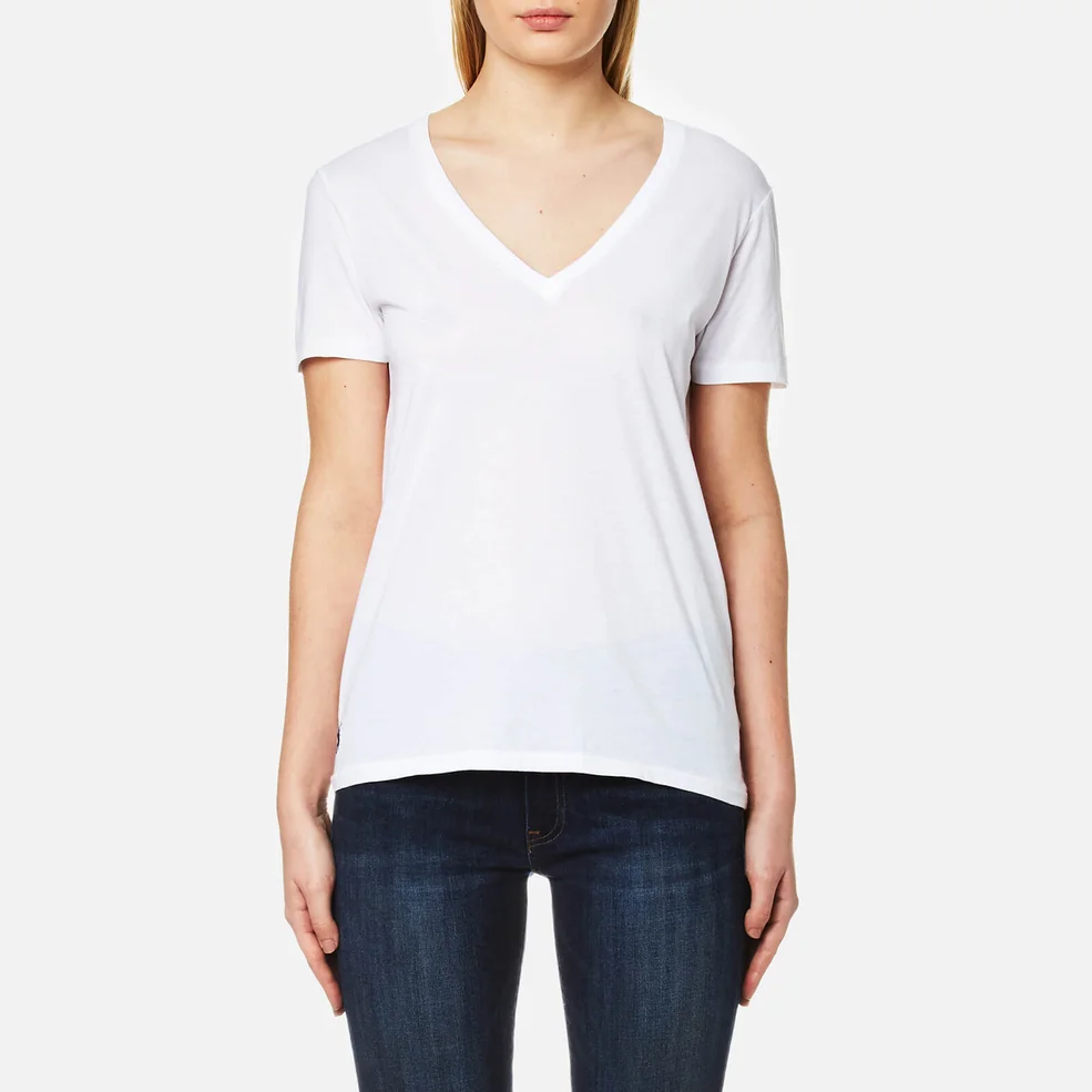 Polo Ralph Lauren Women's V Neck T-Shirt - White Image 1