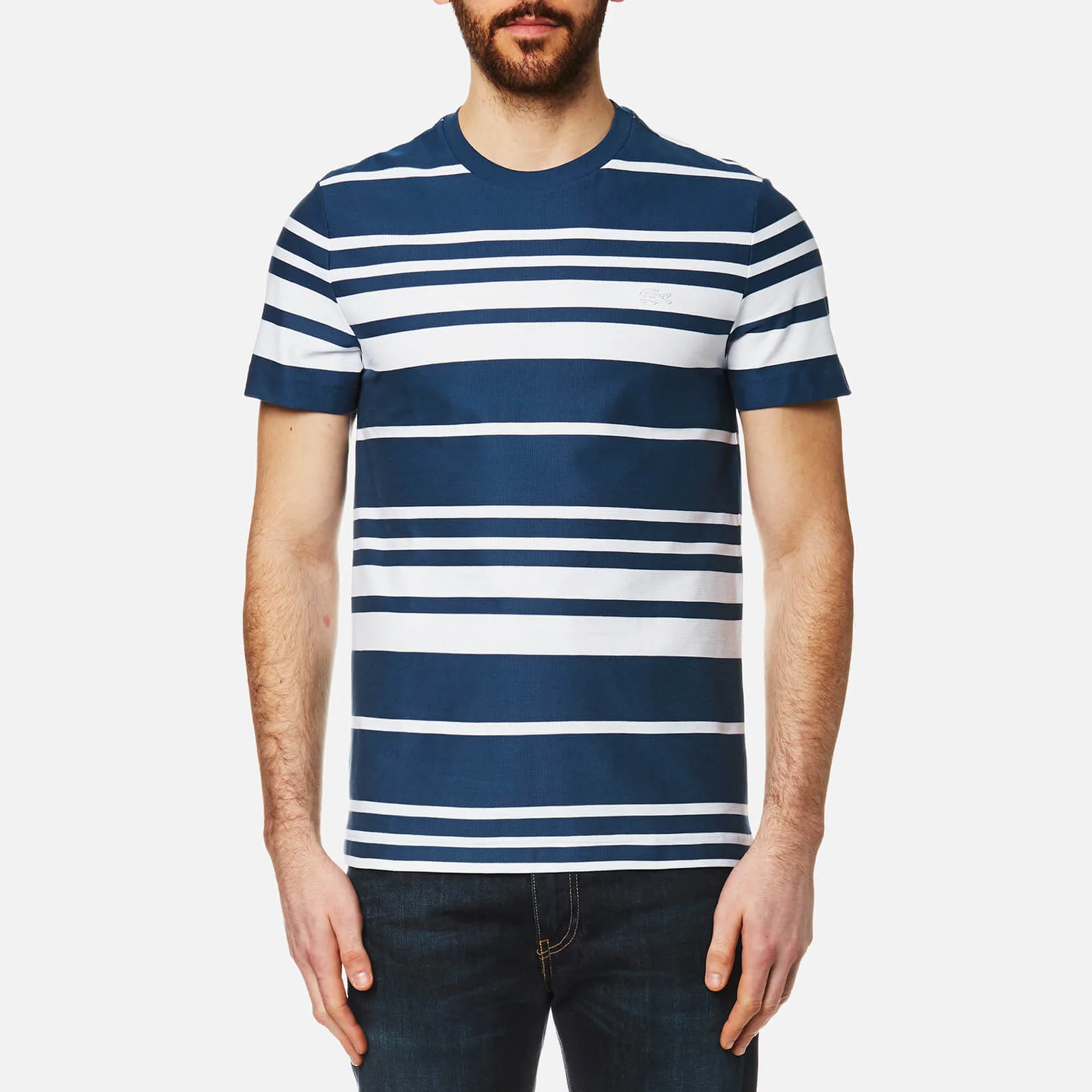 Lacoste Men's Striped T-Shirt - Inkwell/White Image 1