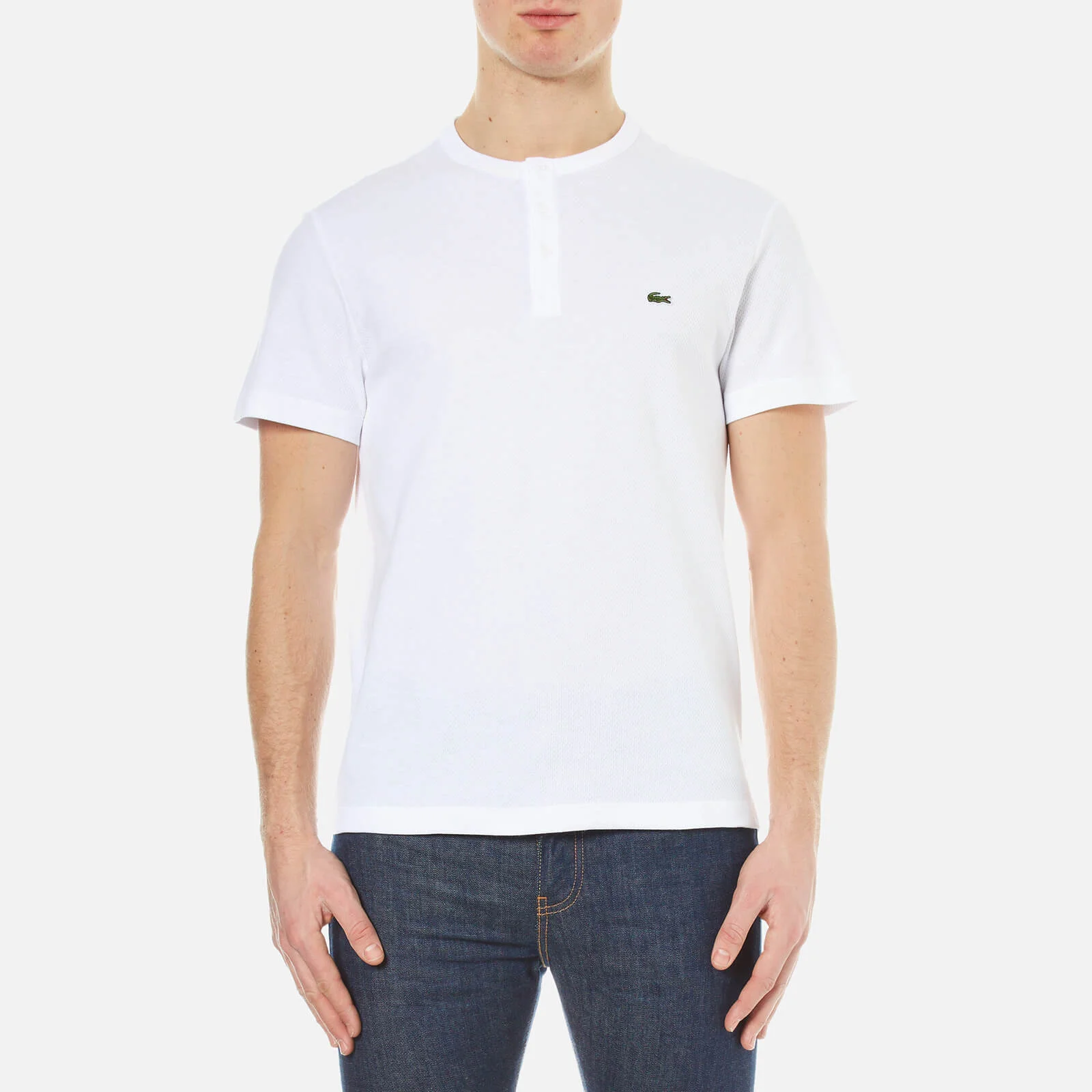 Lacoste Men's Henley Collar T-Shirt - White Image 1