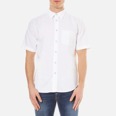 rag & bone Men's Standard Issue Short Sleeve Beach Shirt - White