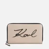 Karl Lagerfeld Women's K/Metal Signature Zip Wallet - Scarlet - Image 1