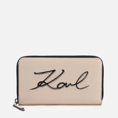 Karl Lagerfeld Women's K/Metal Signature Zip Wallet - Scarlet