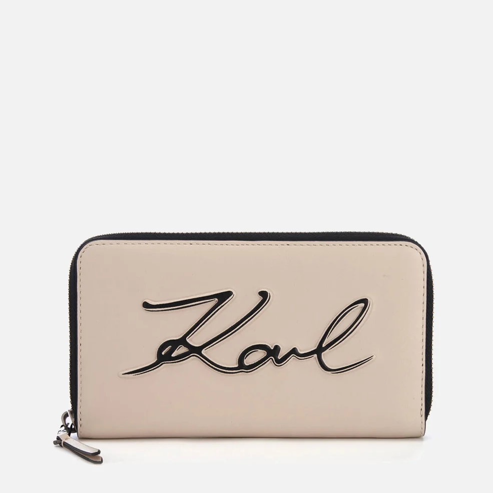 Karl Lagerfeld Women's K/Metal Signature Zip Wallet - Scarlet Image 1