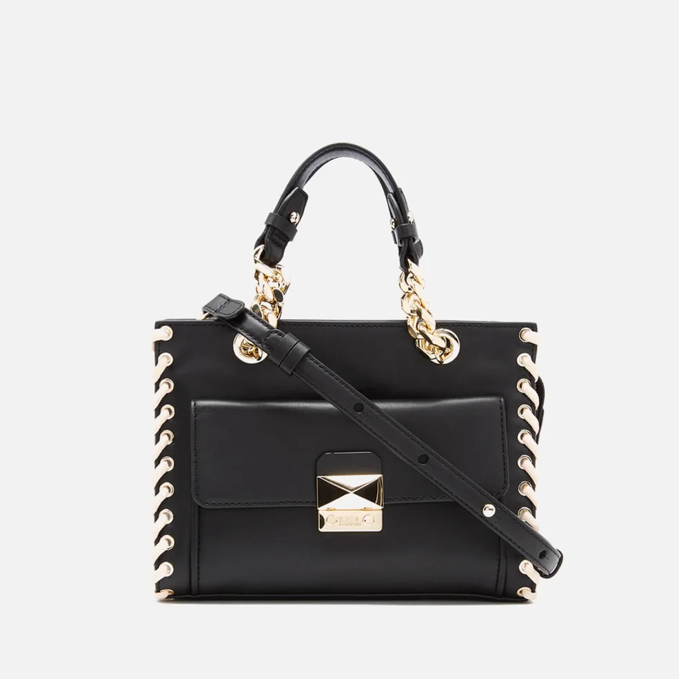 Karl Lagerfeld Women's K/Whipstitch Mini Tote Bag - Black Image 1