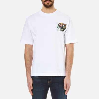 MSGM Men's Printed Pocket T-Shirt - White