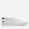 Lacoste Men's L.12.12 117 2 Leather Cupsole Trainers - White/Dark Red - Image 1