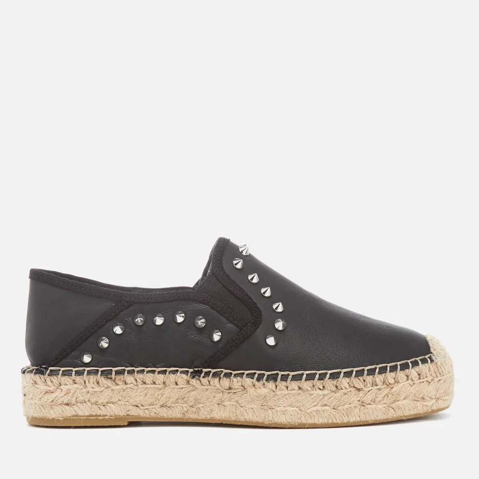 Ash Women's Xiao Leather Studded Espadrilles - Black Image 1