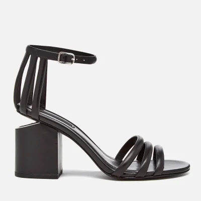 Alexander Wang Women's Cage Abby Leather Block Heeled Sandals - Black