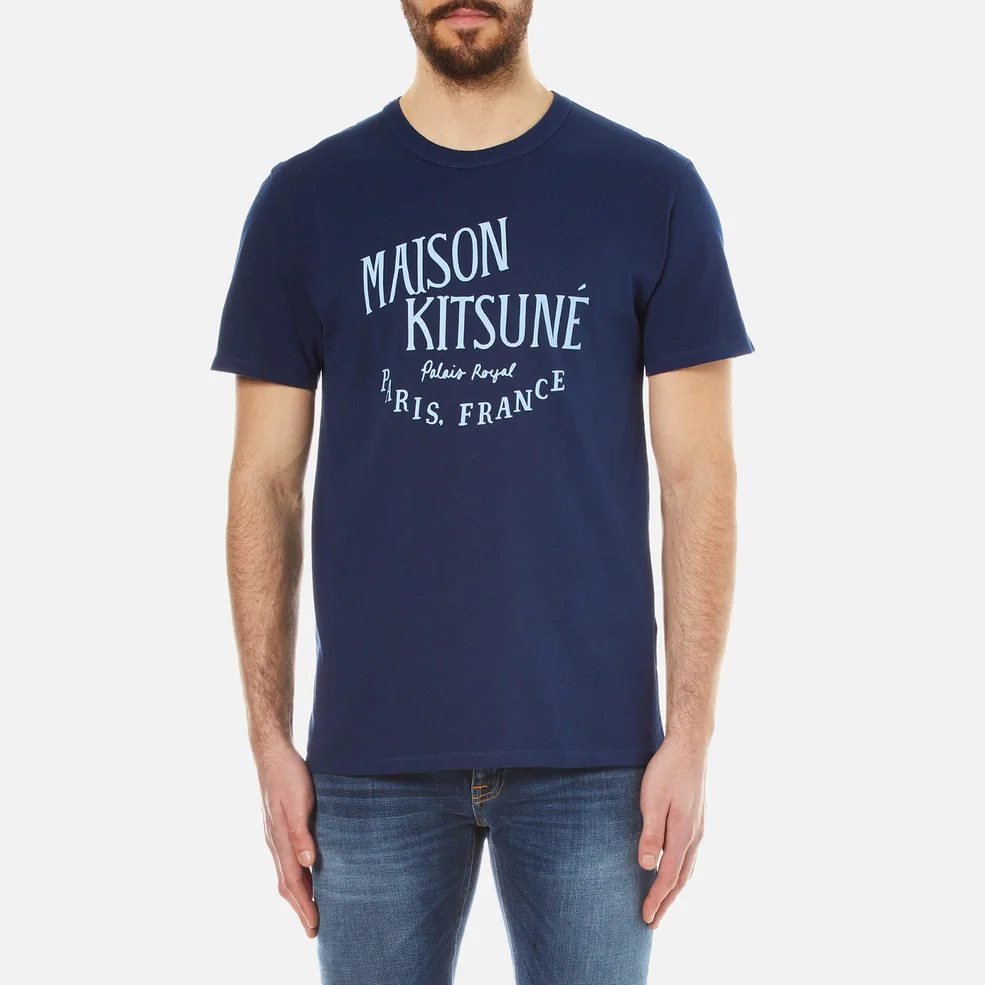 Maison Kitsuné Men's Palais Royal T-Shirt - Dark Blue Image 1