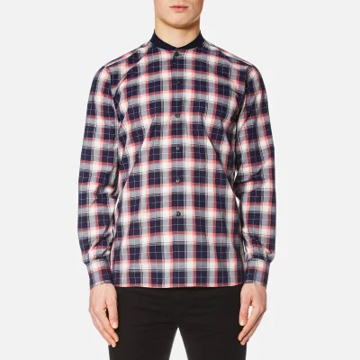 Maison Kitsuné Men's Check James Rib Long Sleeve Shirt - Multicolour Check