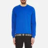 Versus Versace Men's Sweatshirt with Logo Hem - Blue - Image 1