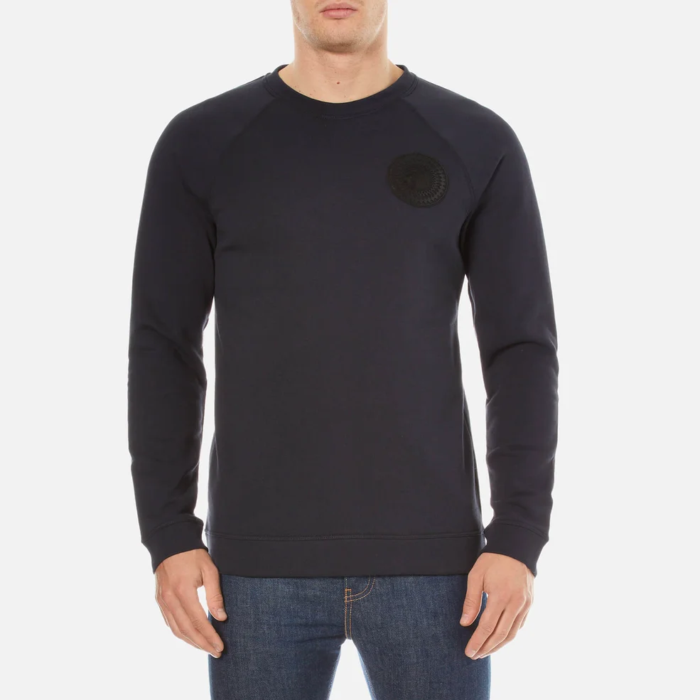 Versace Collection Men's Round Logo Sweatshirt - Navy Image 1