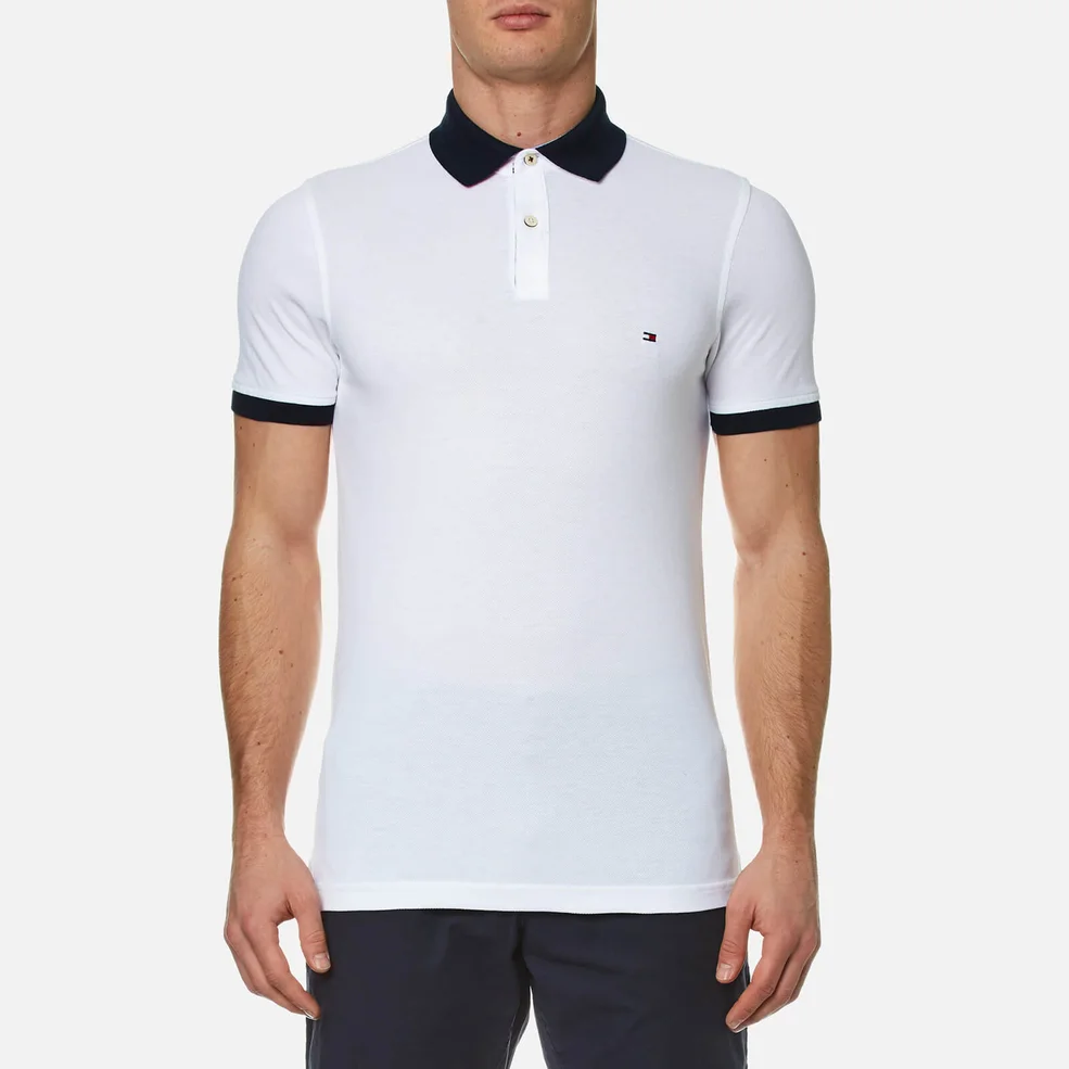 Tommy Hilfiger Men's Contrast Collar Polo Shirt - White Image 1