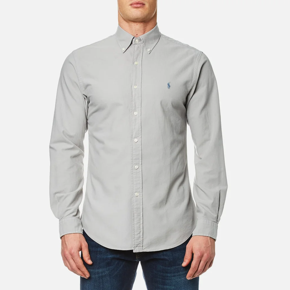 Polo Ralph Lauren Men's Garment Overdye Slim Fit Shirt - Grey Image 1
