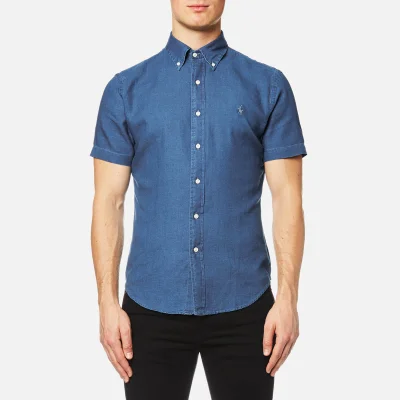 Polo Ralph Lauren Men's Short Sleeve Slim Fit Oxford Shirt - Denim Washed Blue