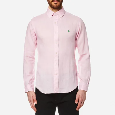 Polo Ralph Lauren Men's Linen Long Sleeve Slim Fit Shirt - Pink