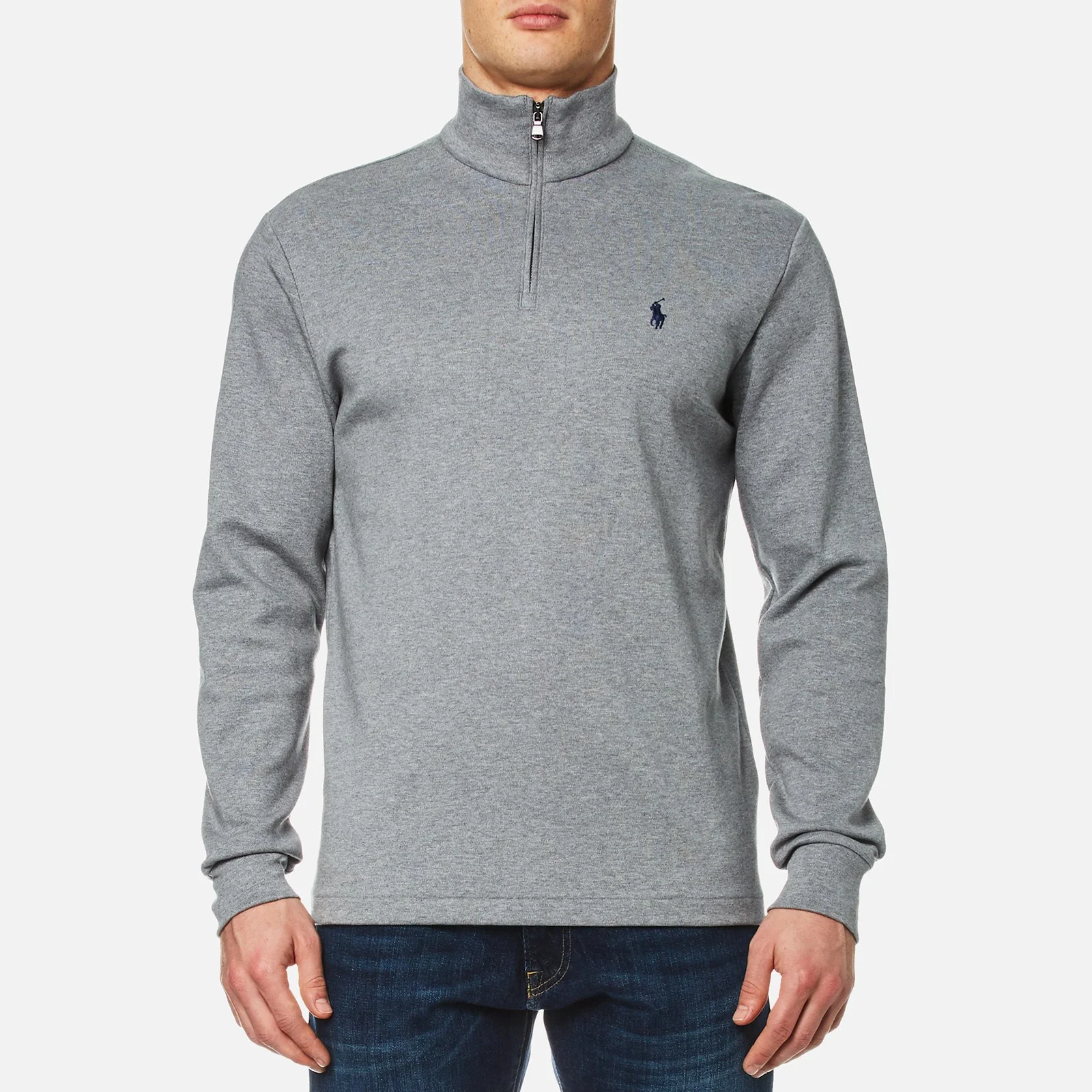 Polo Ralph Lauren Men's 1/4 Zip Pima Cotton Sweatshirt - Grey Image 1