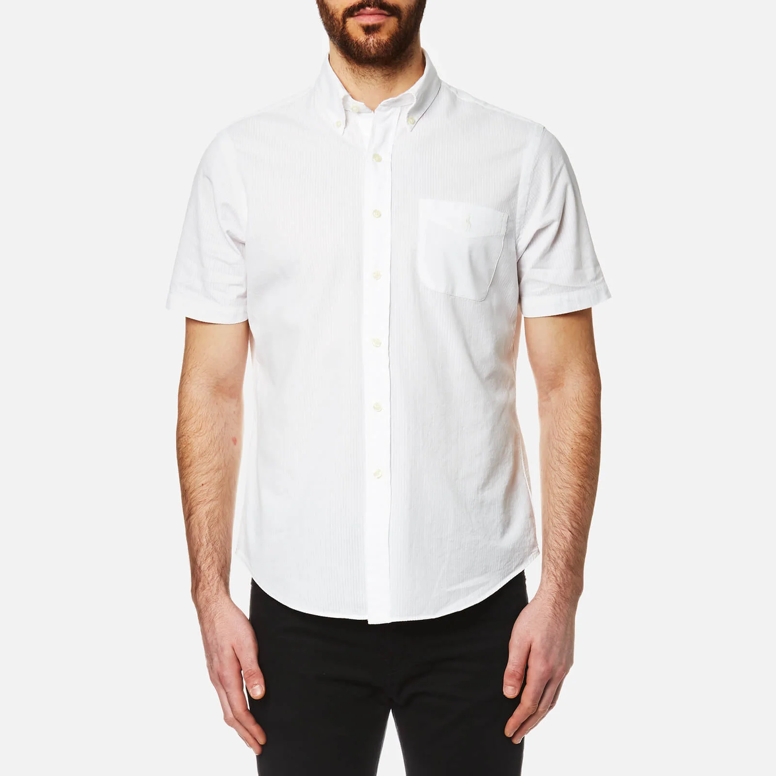 Polo Ralph Lauren Men's Seersucker Short Sleeve Shirt - White Image 1
